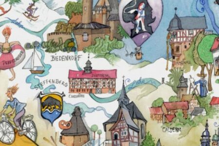 Ausschnitt der Zeichnung "Vielfältiger Landkreis"