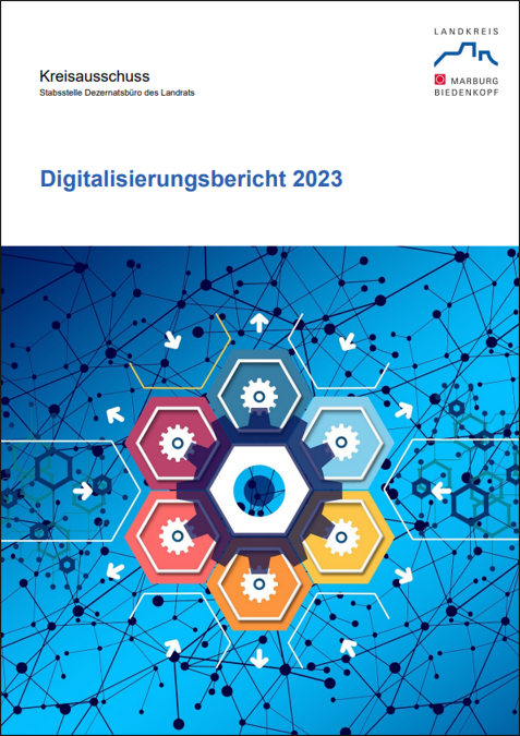 Titelseite des Digitalisierungsberichts 2023 des Landkreises Marburg-Biedenkopf