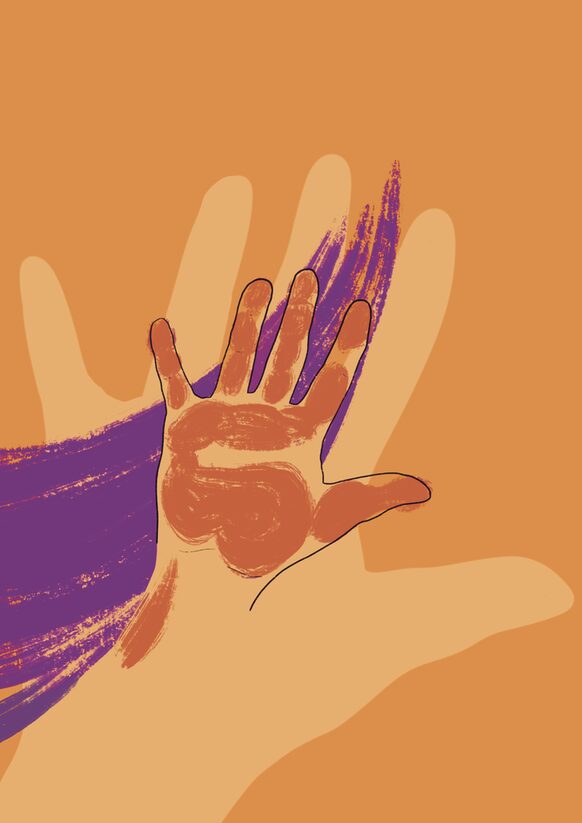 Illustration "Stop Gewalt" (Hände)