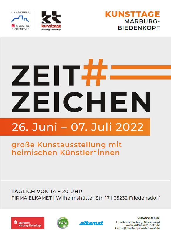 Plakat Kunsttage 2022: Zeitzeichen