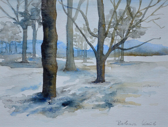 ohne Titel, Rahmengröße 40 x 50 cm, Aquarell/Pastellkreide, Barbara Kaul