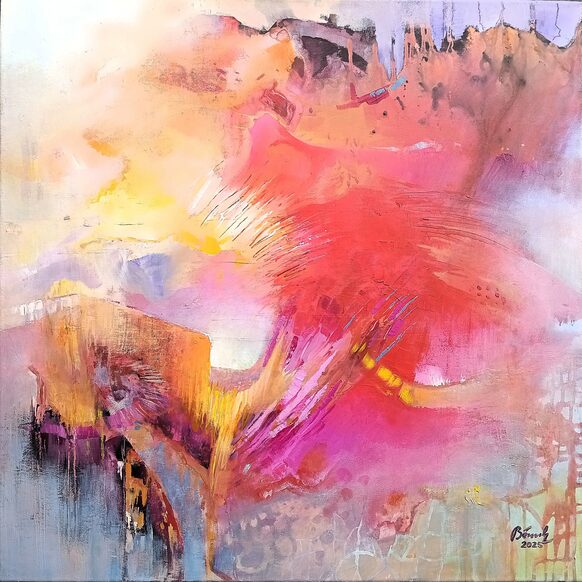 Lebensfreude, 80 x 80 cm, Acryl, Doris Bönsch