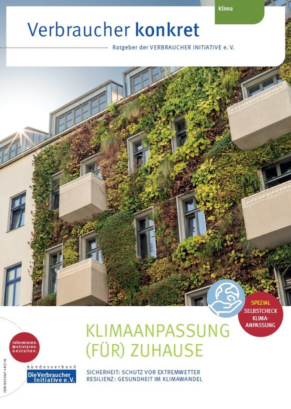 Titelseite Verbraucher Ratgeber für Klimaanpassung zu Hause