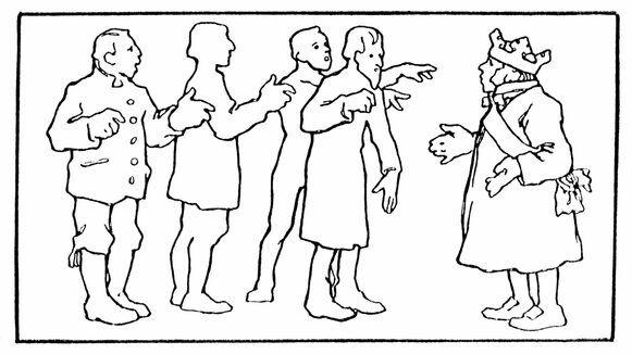 Zeichnung von Otto Ubbelohde zum Märchen "Die vier kunstreichen Brüder"