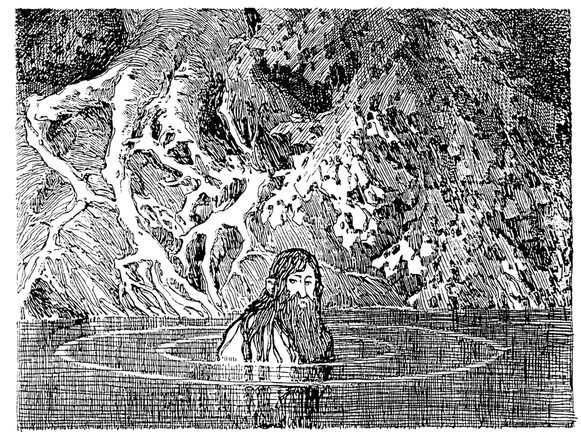 Illustration von Otto Ubbelohde zum Märchen "Eisenhans"
