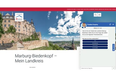 Screenshot Chatbot auf der Website