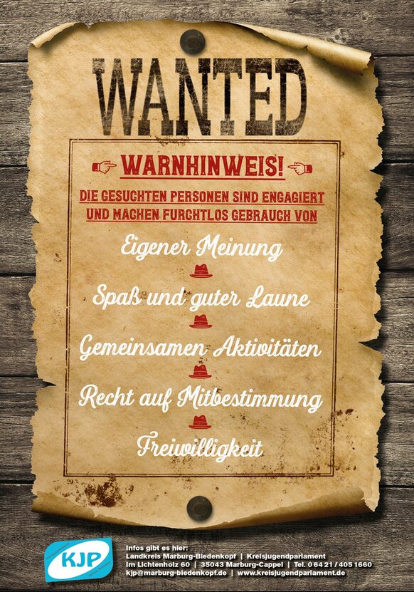 Wanted Plakat KJP