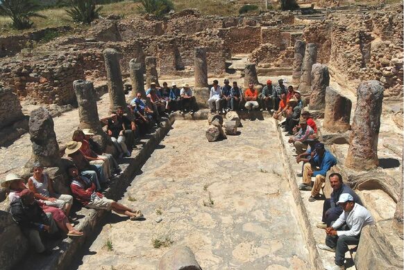 Grabungsteam im Heiligtum von Djebel-Oust, Tunesien