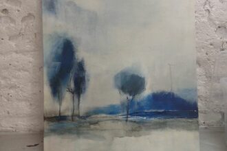 Blaue Bäume, Acryltechnik auf Leinwand