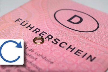 Alter Führerschein mit Umtausch-Symbol