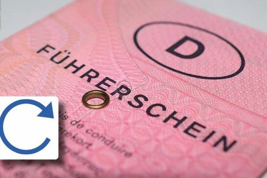 Alter Führerschein mit Umtausch-Symbol