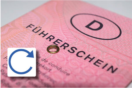Alter Führerschein mit Umtausch-Symbol